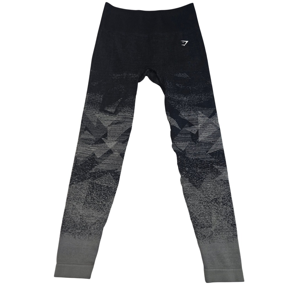 Gymshark Womens S Adapt Seamless Leggings Black Grey Ombre High Waisted Active